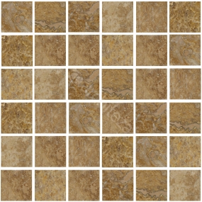 Полированная каменная мозаика TOZZETTO CM. 2,5X2,5X1 TRAVERTINO NOCE