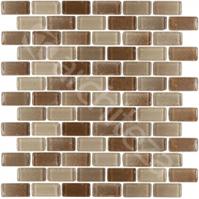 Ice Cube Sand стеклянная мозаика 23х48х8mm на сетке-(26)-11