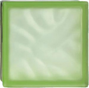 Стеклоблок 198 Light Green - NEW, с волной