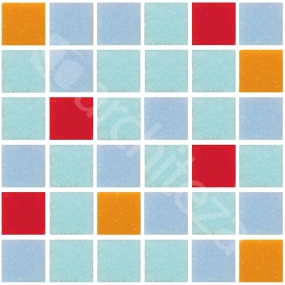 Water Line Смесь из мозаики 20х20 Red Sea на бумаге (327x327mm) - (37)-08