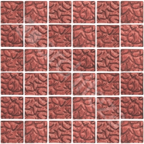 Сhameleon Bronze Bottom стеклянная мозаика 48X48X8mm на сетке