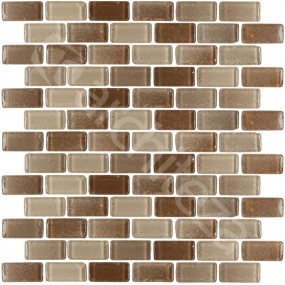 Ice Cube Sand стеклянная мозаика 23X48X8mm на сетке