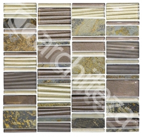 Стекл. мозаика Смесь Anthea 272  (8X73*8, 23X73*8, 40X73*8) сетка 300*296*8 кратность 0,089