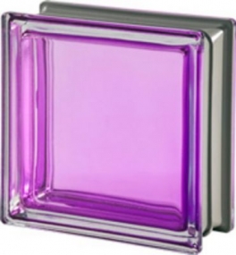 Mendini 19x19x8 cm Ametista Q19 T MET Glass block