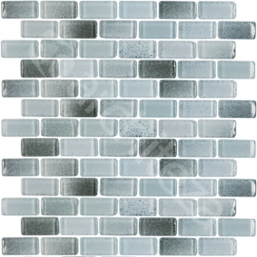 Ice Cube Grigio стеклянная мозаика 23х48х8mm на сетке-(26)-11