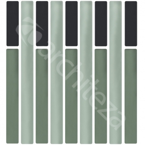 ZEBRA DULL 148x306x8mm, Бордюр из стеклянной мозаики-(14)-08
