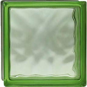 Стеклоблок 198 Light Green - NEW, прозрачный с волной