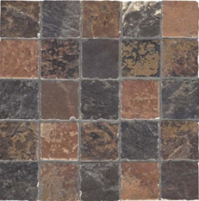 Flagstone black mosaico 3X3 su rete 31.85X31.85