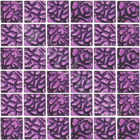 Сhameleon Violet Bottom  стеклянная мозаика 48X48X8mm на сетке